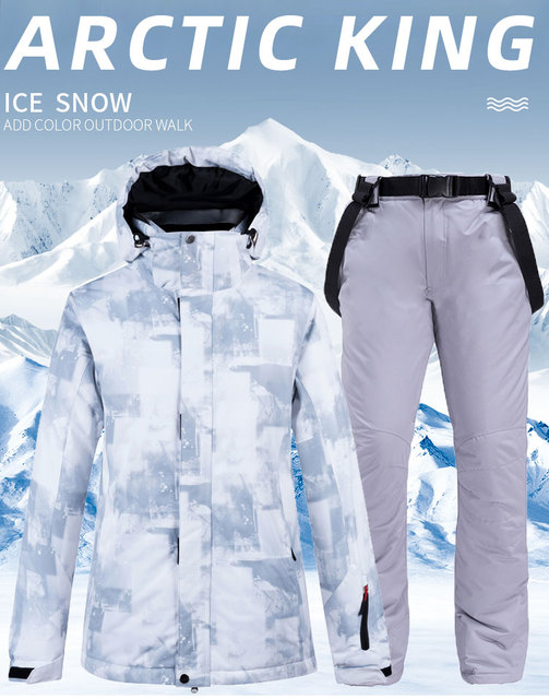 Wodoodporny kombinezon narciarski, 10k, zestaw zimowy, mężczyzna kobieta, snowboard, ciepłe spodnie narciarskie, rozmiar 3XL - Wianko - 2