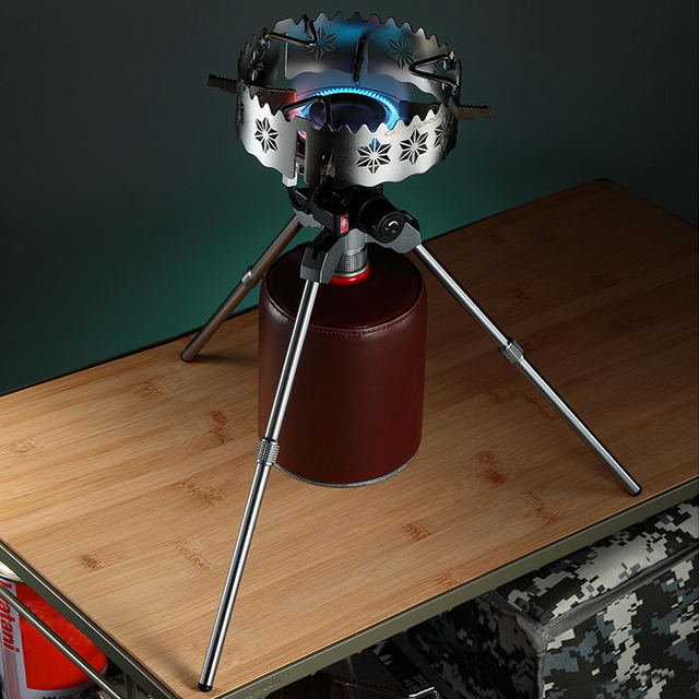 Antypoślizgowa kuchenka kempingowa Campingmoon - przenośny piecyk stojak wspornik wspierający dla pieszych wycieczek i pikników - Wianko - 11