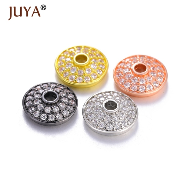 Koralik do biżuterii Juya z cyrkonią, w kształcie kwiatu, złoto różowe, czarne (8mm / 10mm / 12mm) - Wianko - 9