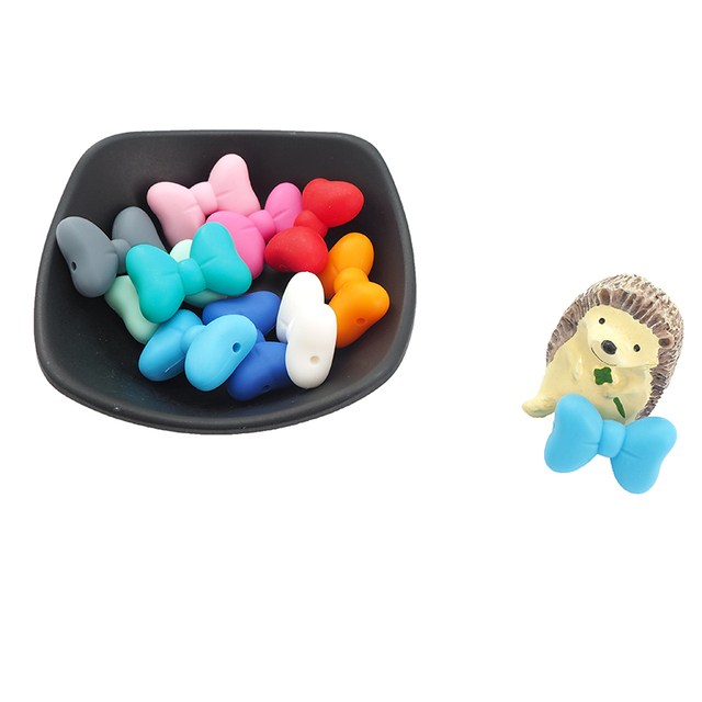 Chenkai - 50 sztuk smoczków silikonowych z krzemowych koralików bez BPA, idealnych do żucia i ząbkowania dla niemowląt - Wianko - 2