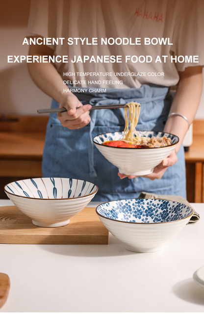 Miseczka stołowa do sałatek i zup, japońska ceramika, 8 cali, ręcznie malowana - Wianko - 2