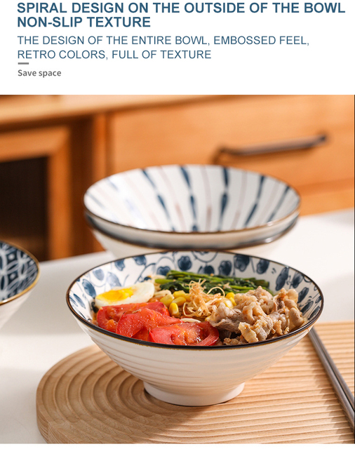 Miseczka stołowa do sałatek i zup, japońska ceramika, 8 cali, ręcznie malowana - Wianko - 7