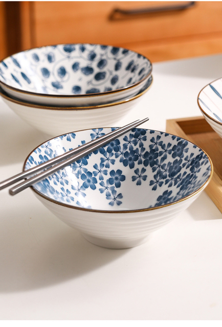 Miseczka stołowa do sałatek i zup, japońska ceramika, 8 cali, ręcznie malowana - Wianko - 6