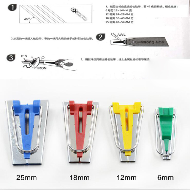 Nowa dostawa akcesoriów do szycia - taśma diagonalna 4 rozmiary 6mm, 12mm, 18mm, 25mm urządzenie do odchylenia i wiązania taśmy - Wianko - 3