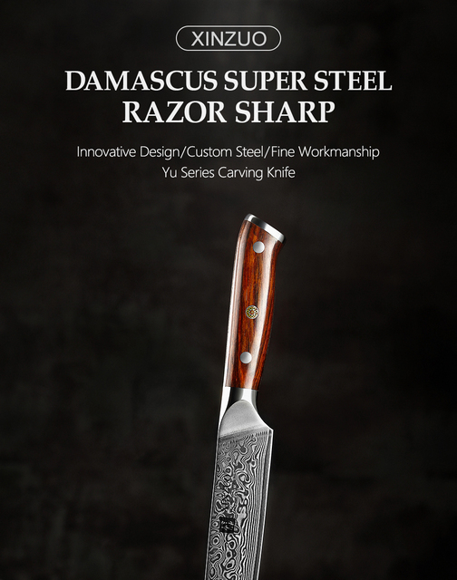 Nożyk japoński 8 XINZUO VG10 z rdzeniem stalowym Damascus, uchwyt palisandrowy - Wianko - 4