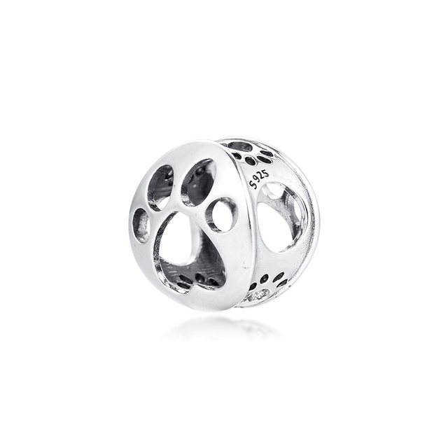 925 srebro ażurowy charm w kształcie łapki dla bransoletek Pandora - biżuteria srebrna - Wianko - 5