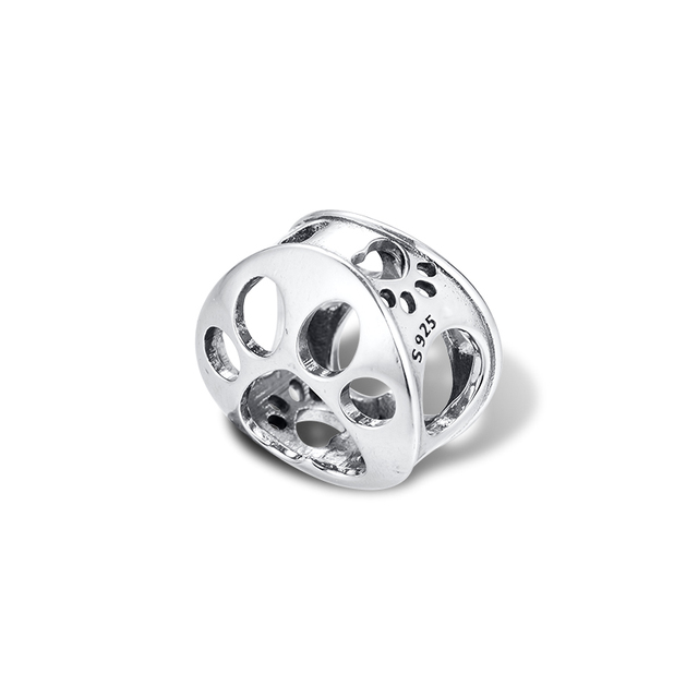925 srebro ażurowy charm w kształcie łapki dla bransoletek Pandora - biżuteria srebrna - Wianko - 3