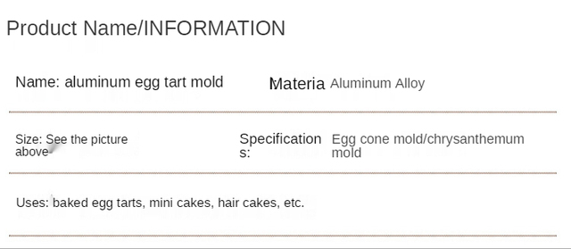 Forma na 10 sztuk tart jajkowych z okrągłym dnem, wykonana ze stopu aluminium - Wianko - 2