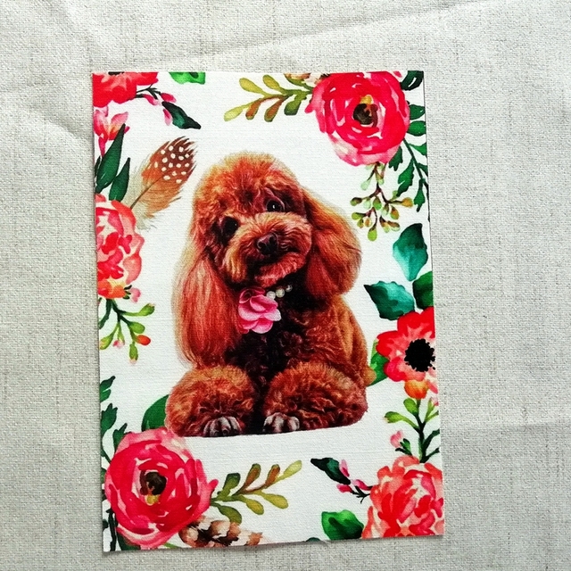 Tkanina bawełniana DIY - obrus patchworkowy z uroczym pieskiem - dekoracyjne płótno ręcznie farbowane/drukowane ręcznie - Wianko - 2