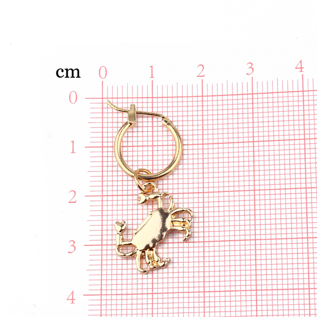 Śliczne Trendy kolczyki Hoop z małymi krabami dla kobiet - złoty, kolorowy Metalowy mini wisiorek koła biżuterii E53 - Wianko - 5