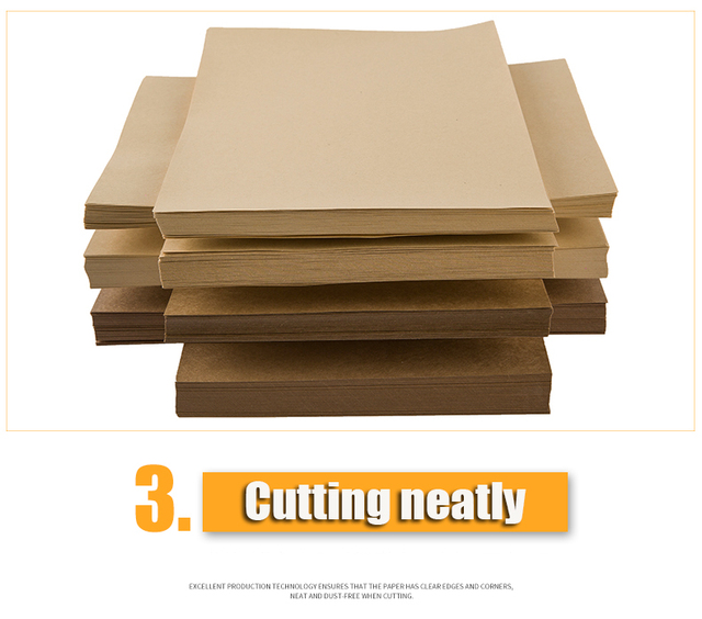 A4 brązowy papier pakowy karton tektura Handmade do DIY akwarela malarstwo Origami rzemiosło - 20, 50 arkuszy (80, 200, 300 g) - Wianko - 4