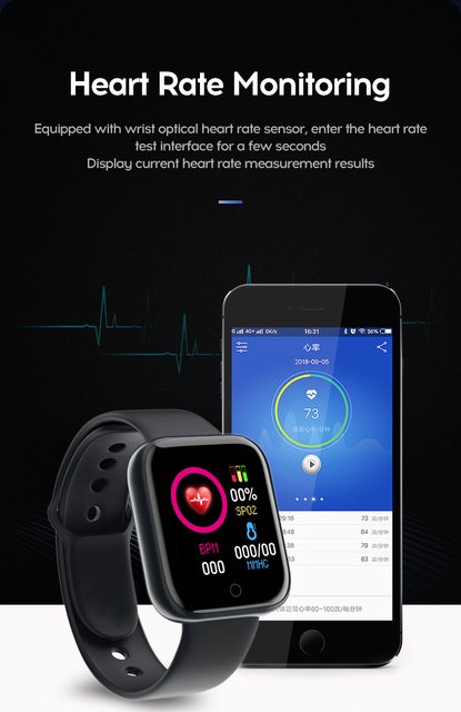 Inteligentny zegarek sportowy z monitorowaniem aktywności fizycznej, pulsometrem i ciśnieniomierzem dla androida i iOS – zegarek cyfrowy dla kobiet i mężczyzn - Wianko - 14
