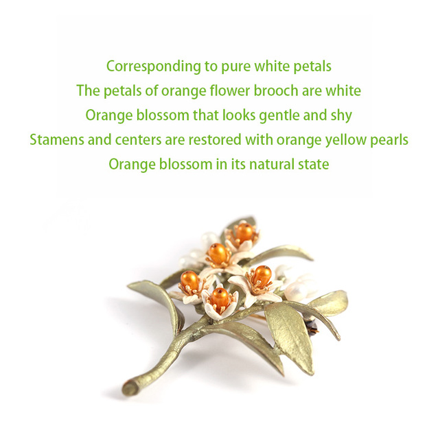 Uniwersalna pomarańczowa broszka z kwiatem, wykonana z jedwabiu - kobiecy akcesorium do szalika z perłowymi zdobieniami - Wianko - 3
