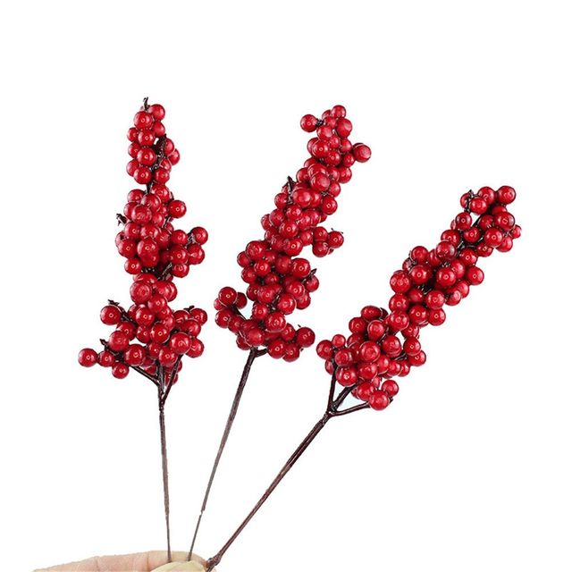 Dekoracja na choinkę - kwiat oddział borówka czerwona: bukiet Bubble sosna stożek 20-26cm - Wianko - 13