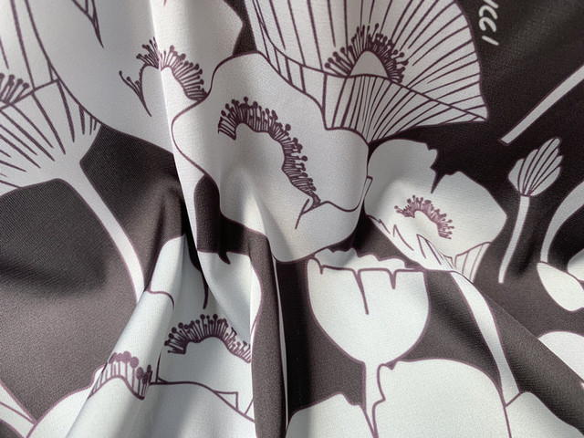 Materiał satynowy z poliestru z wzorem lotosu marki G – tkanina do eleganckiego, kwiatowego druku, idealna do szycia sukienek i patchworku - Wianko - 2