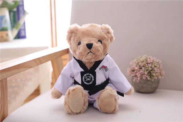 Miękki miś pluszowy w ubranku taekwondo - para niedźwiedzi, 35cm - Wianko - 7