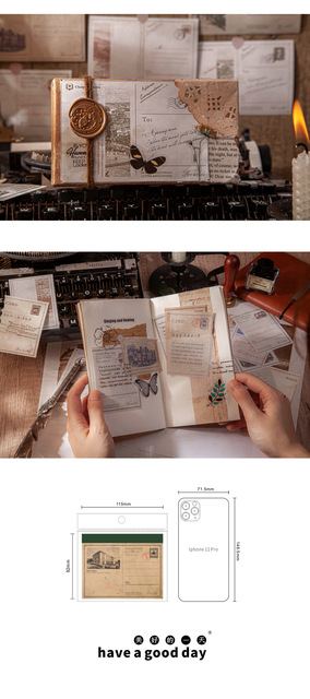 Pakiet 50 sztuk Vintage Town Story z serii Craft Paper: śmieci, dziennik, pamiętnik, album, scrapbooking - dekoracyjne retro, craft, materiał papieru - Wianko - 13