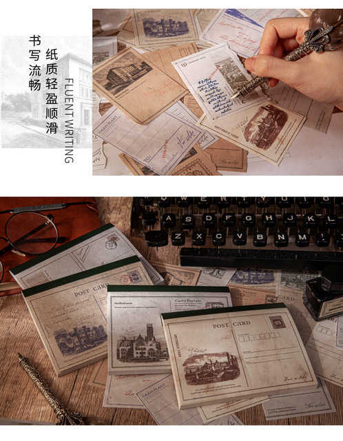 Pakiet 50 sztuk Vintage Town Story z serii Craft Paper: śmieci, dziennik, pamiętnik, album, scrapbooking - dekoracyjne retro, craft, materiał papieru - Wianko - 6