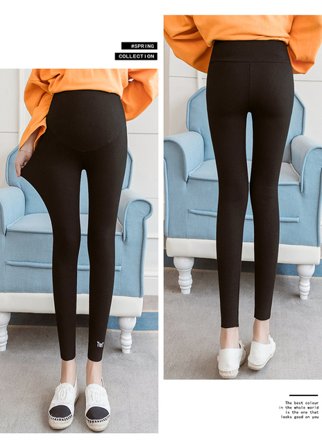 Nowe spodnie ciążowe dla kobiet w dużej rozmiarówce, regulowane, cienkie, miękkie, wysokiej talii - Wianko - 34