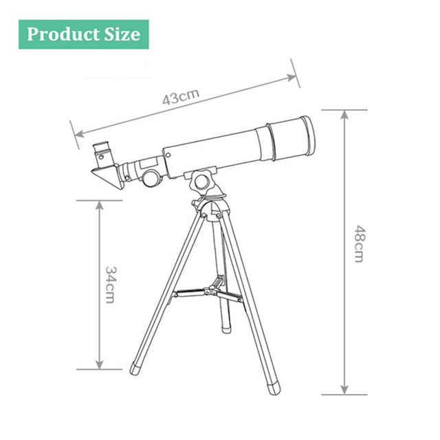 Zewnętrzny teleskop astronomiczny z okularem F36050 – 90-krotne powiększenie, ze statywem teleskopu, idealny prezent na Boże Narodzenie dla dzieci - Wianko - 11