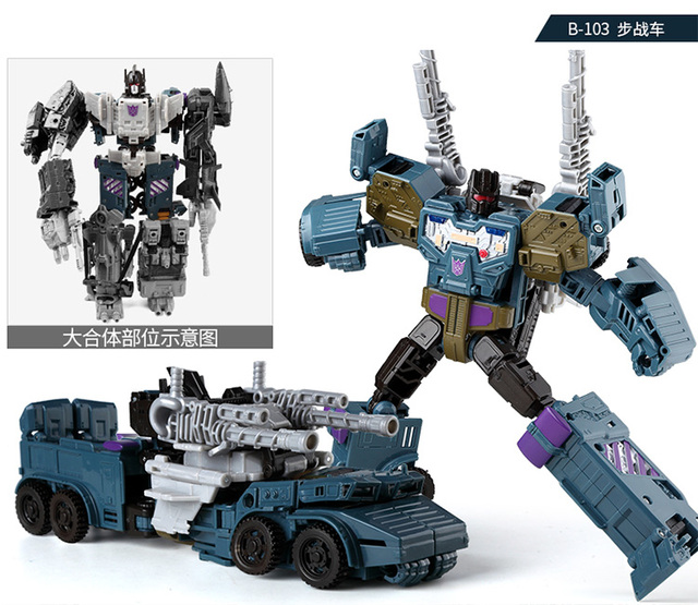 Figurka zabawka Transformer HaiZhiXing 5w1 - Bruticus G1 końcowa transformacja, model zdeformowany autobot robot KO - Wianko - 5