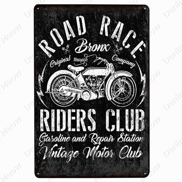 Plakietka Motocyklowego Klubu Retro Vintage Metal Nowy Jork - znak emaliowany do ozdoby garażu i jaskini motocyklisty (kod N398) - Wianko - 4