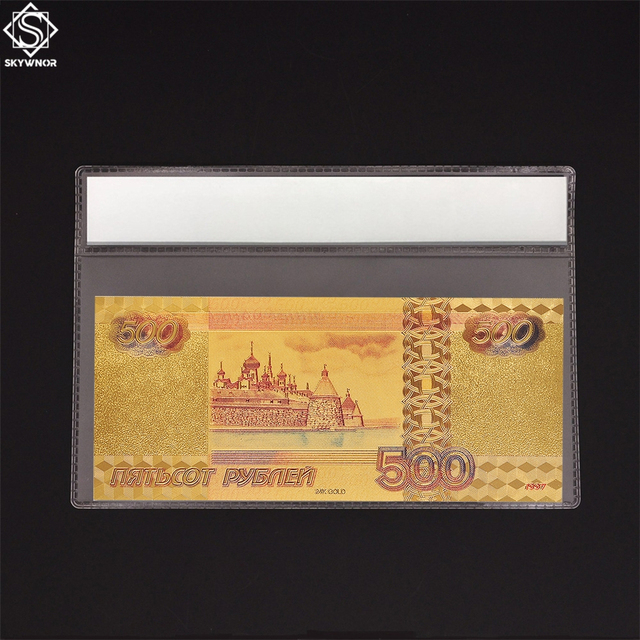 Złote banknoty Rosja 24K 500 rubli replika papierowych pieniędzy kolekcjonerskie fałszywe banknoty - Wianko - 6