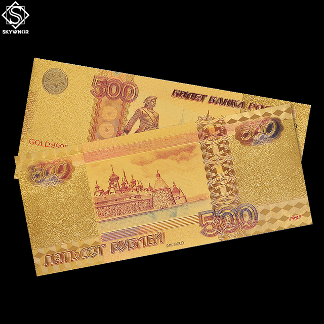Złote banknoty Rosja 24K 500 rubli replika papierowych pieniędzy kolekcjonerskie fałszywe banknoty - Wianko - 8