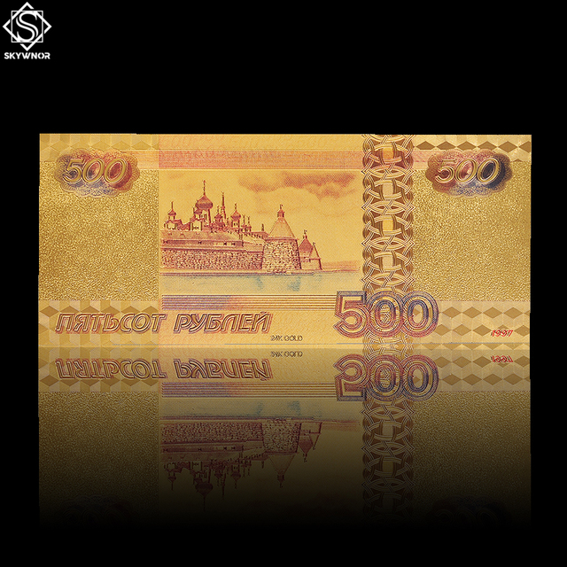 Złote banknoty Rosja 24K 500 rubli replika papierowych pieniędzy kolekcjonerskie fałszywe banknoty - Wianko - 10