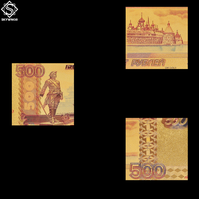 Złote banknoty Rosja 24K 500 rubli replika papierowych pieniędzy kolekcjonerskie fałszywe banknoty - Wianko - 11