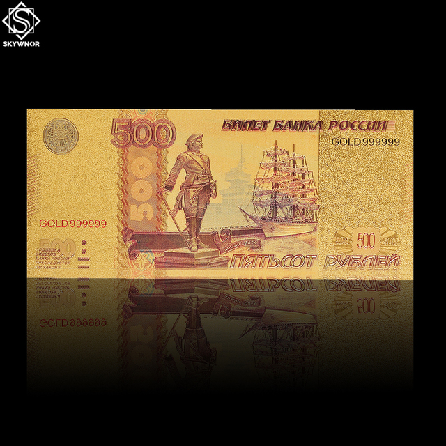 Złote banknoty Rosja 24K 500 rubli replika papierowych pieniędzy kolekcjonerskie fałszywe banknoty - Wianko - 9