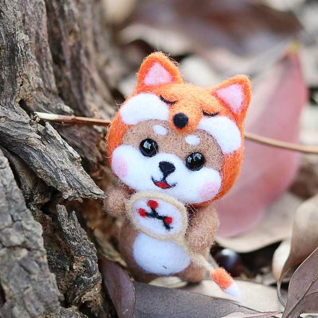 Zestaw filcowy do filcowania igłą arbuz Fox i głowa królika Cute Animal wełny Handmade DIY - Wianko - 6