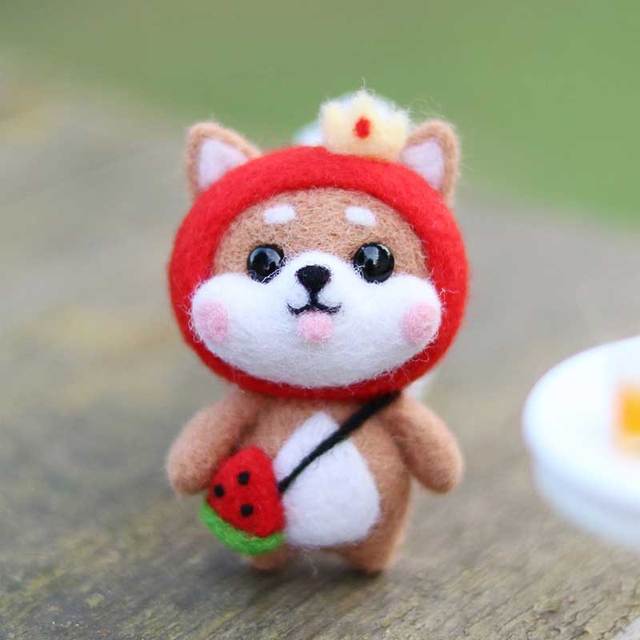 Zestaw filcowy do filcowania igłą arbuz Fox i głowa królika Cute Animal wełny Handmade DIY - Wianko - 4