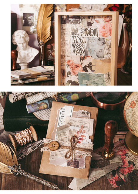 Bloczek notesowy Dimi 50 sztuk galeria sztuki Fragment serii plakat w stylu Vintage gazeta papierowy materiał Decor Scrapbooking czasopisma kolaż stacjonarne - Wianko - 15