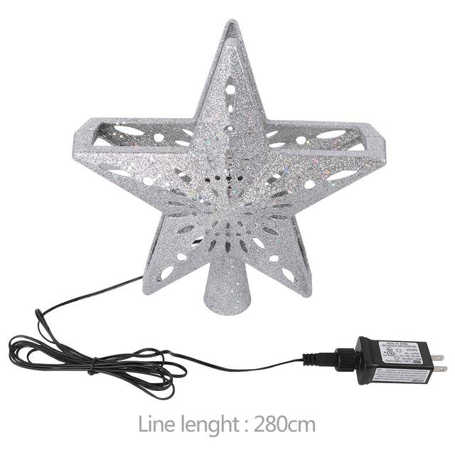 Gwiazda LED na szczyt choinki - projektor top Snowflake w kształcie drzewa świątecznego, dekoracja bożonarodzeniowa - Wianko - 7