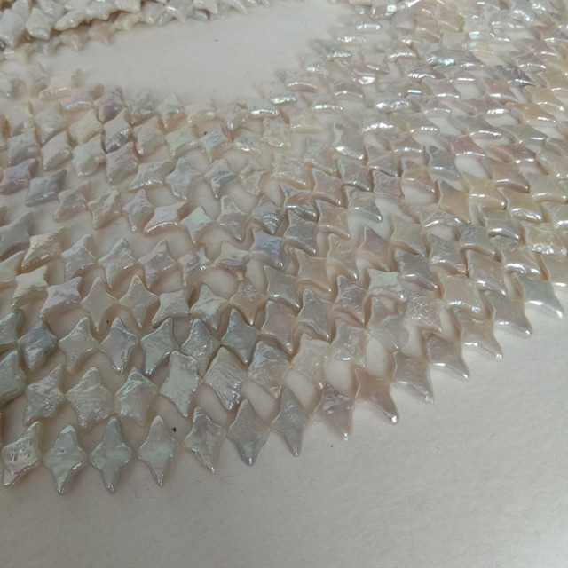 38 cm gwiazda barokowe perły koraliki w nici - 100% naturalne słodkowodne luźne perły, kształt gwiazdy barokowej, koralik: 9.7x14.7mm - Wianko - 11