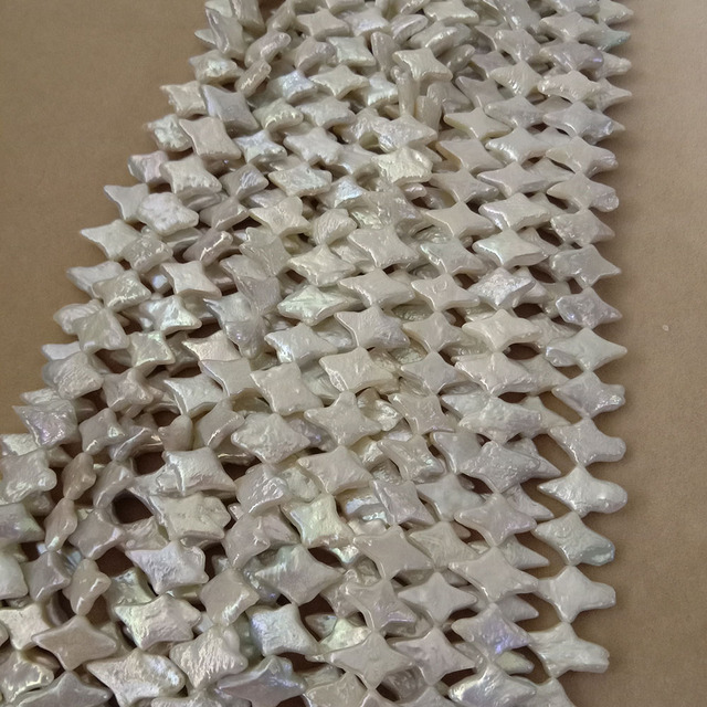 38 cm gwiazda barokowe perły koraliki w nici - 100% naturalne słodkowodne luźne perły, kształt gwiazdy barokowej, koralik: 9.7x14.7mm - Wianko - 3