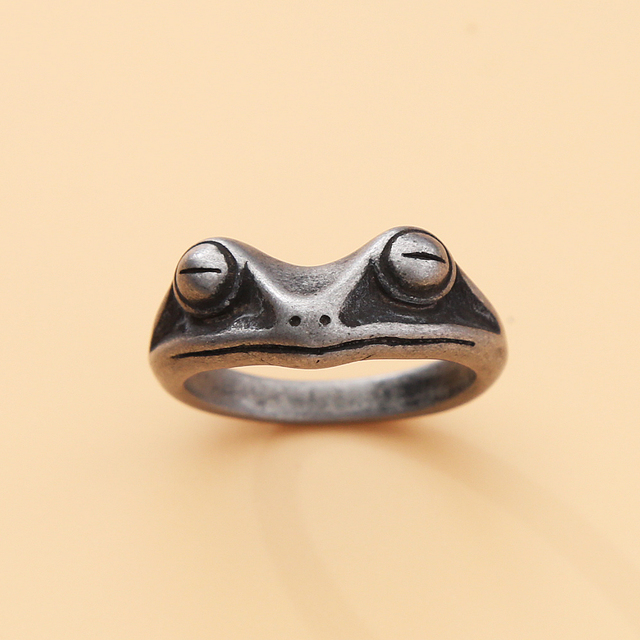 Pierścień żaba z motywem zwierzęcym dla mężczyzn i kobiet w stylu retro, wykonany ze stali nierdzewnej - Wianko - 30