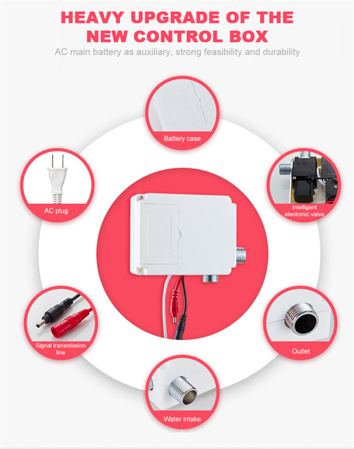 Bateria umywalkowa inteligentna Mart Sensor z czujnikiem podczerwieni do regulacji temperatury wody - Wianko - 4