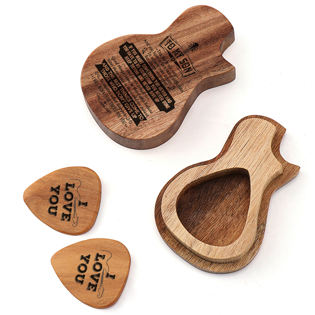 Personalizowany grawerowany orzech drewniany pick Dropshipping HHT016 dla miłośników gitar - Wianko - 60