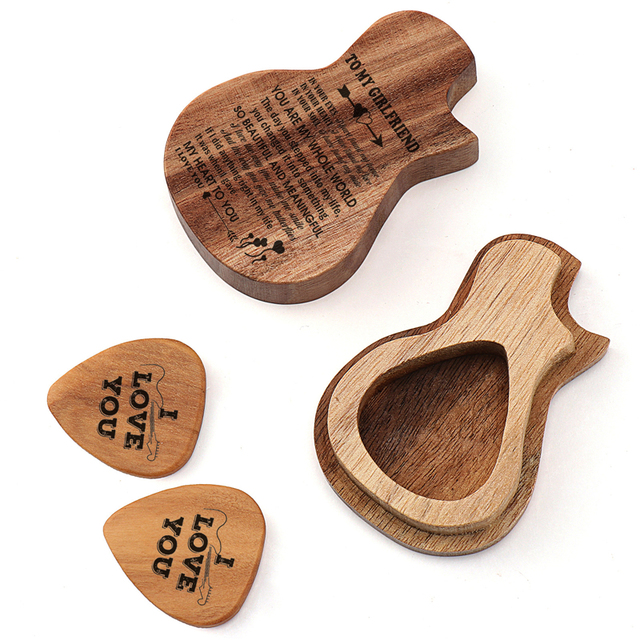 Personalizowany grawerowany orzech drewniany pick Dropshipping HHT016 dla miłośników gitar - Wianko - 30