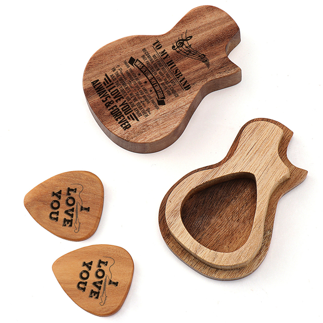 Personalizowany grawerowany orzech drewniany pick Dropshipping HHT016 dla miłośników gitar - Wianko - 42