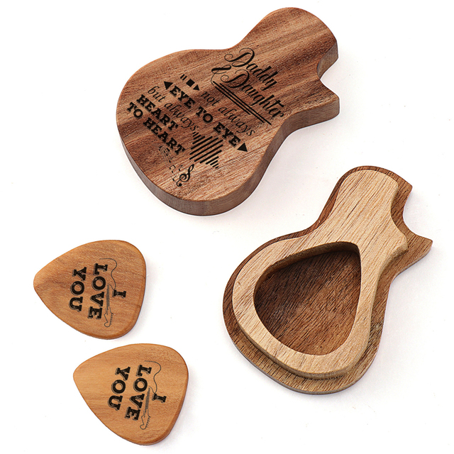 Personalizowany grawerowany orzech drewniany pick Dropshipping HHT016 dla miłośników gitar - Wianko - 22