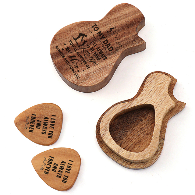 Personalizowany grawerowany orzech drewniany pick Dropshipping HHT016 dla miłośników gitar - Wianko - 20