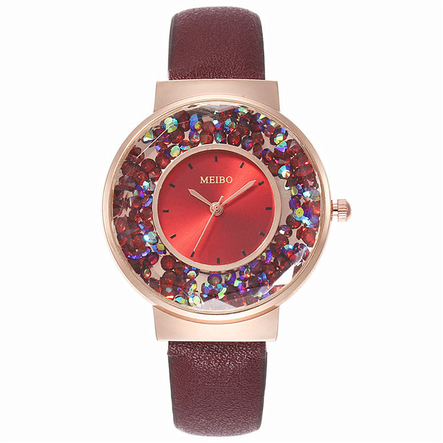 Luksusowy zegarek damski z projektantem kwarcowym na pasku skórzanej - Wianko - 9