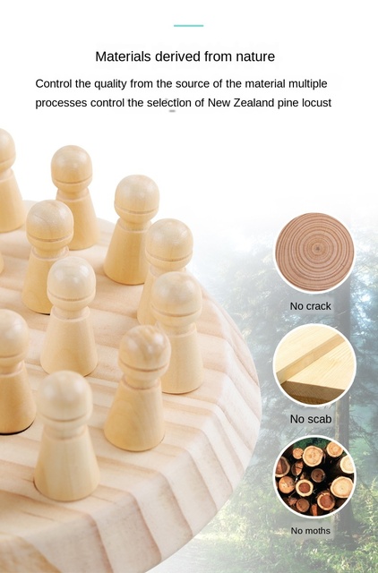 Drewniany mecz kij szachy - zabawa, gra, puzzle - edukacyjne dzieci - Wianko - 2