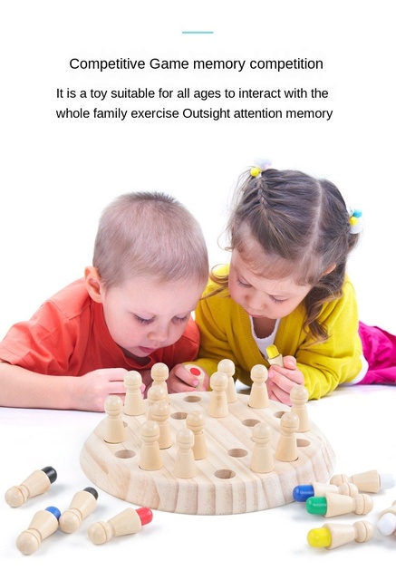 Drewniany mecz kij szachy - zabawa, gra, puzzle - edukacyjne dzieci - Wianko - 5