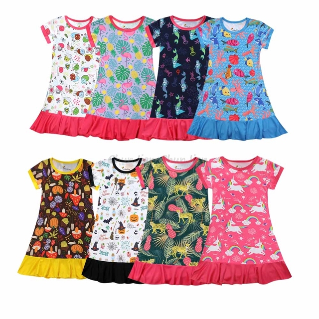 Zestaw 2 sztuk letnich piżam satynowych dla dziewczynek 3-14 lat - Wianko - 24