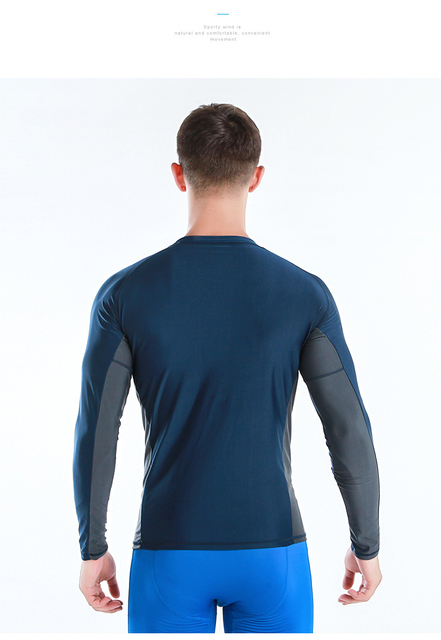 Męski strój do pływania z ochroną UV, długim rękawem i wysypką, idealny na plażę, do surfowania i nurkowania - obcisły top sportowy - Wianko - 13