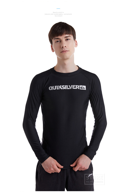Męski strój do pływania z ochroną UV, długim rękawem i wysypką, idealny na plażę, do surfowania i nurkowania - obcisły top sportowy - Wianko - 17